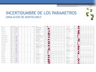 INCERTIDUMBRE DE LOS PARAMETROS
SIMULACIÓN DE MONTECARLO
 