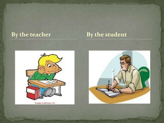 By the teacher   By the student
 
