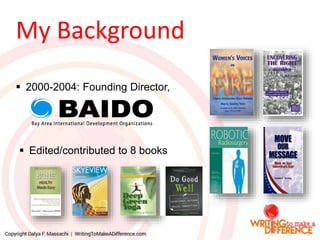 INTRO Key
strategies
techniques Person-to-
person
emotions
 Edited/contributed to 8 books
 2000-2004: Founding Director,...