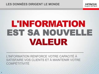 LES DONNÉES DIRIGENT LE MONDE




    EST SA NOUVELLE

    L'INFORMATION RENFORCE VOTRE CAPACITÉ À
    SATISFAIRE VOS CLIENTS ET À MAINTENIR VOTRE
    COMPÉTITIVITÉ

3
 