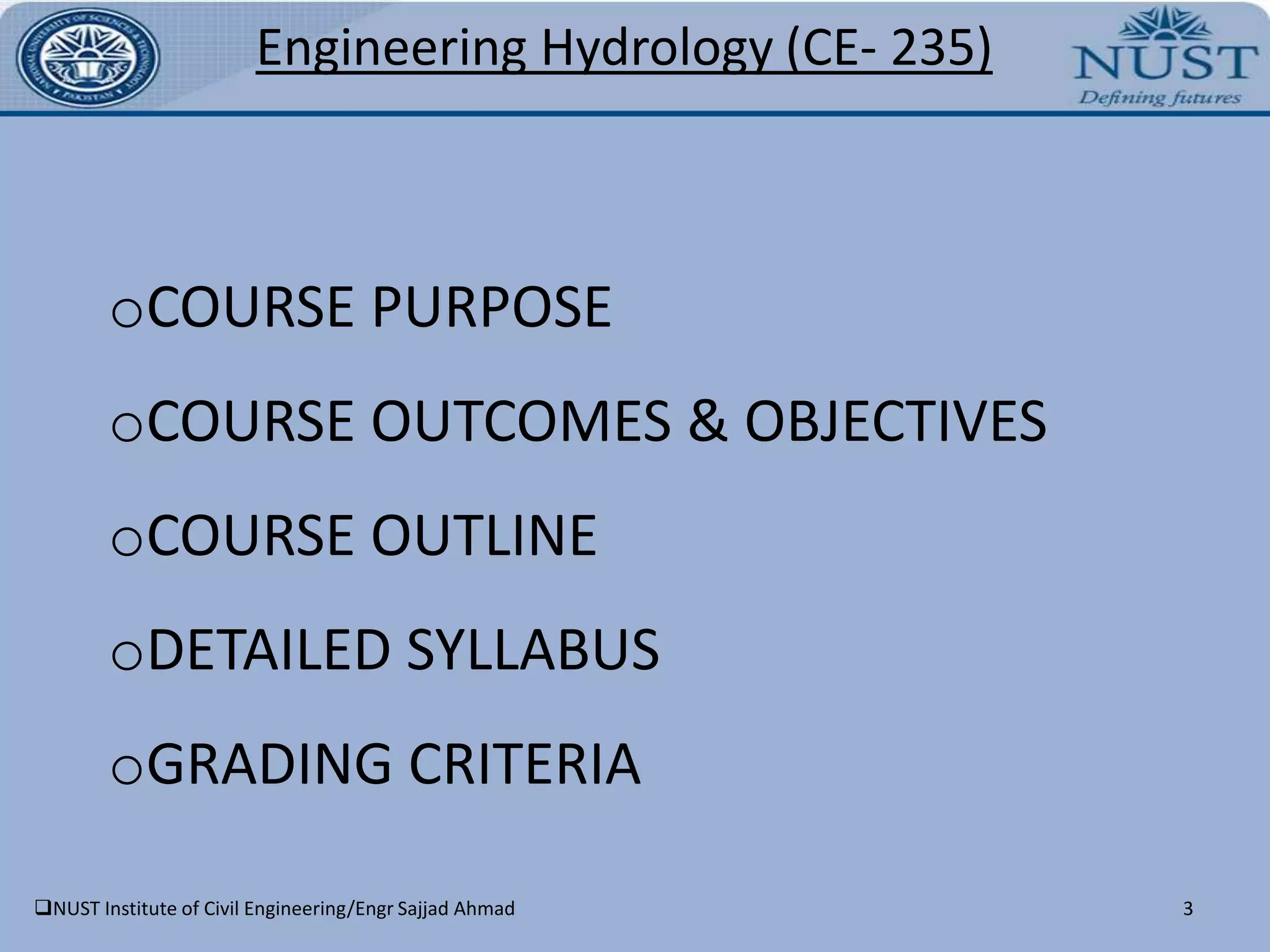 COURSE OUTLINE