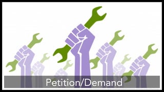 Petition/Demand
http://www.alchematter.org/wp-content/uploads/2012/10/hands_wrenches_recolor-449x250.png
 