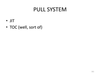 PULL SYSTEM
• JIT
• TOC (well, sort of)
262
 