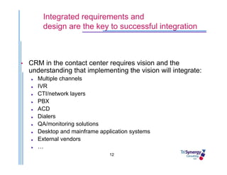 Presentation   CRM In The Contact Center