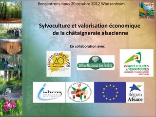 Rencontrons-nous 20 octobre 2012 Wintzenheim




Sylvoculture et valorisation économique
     de la châtaigneraie alsacienne

                En collaboration avec
 