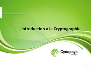 Introduction à la Cryptographie BD-MR-ENR-01 1 