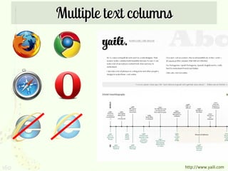 Multiple text columns




160                           http://www.yaili.com
 