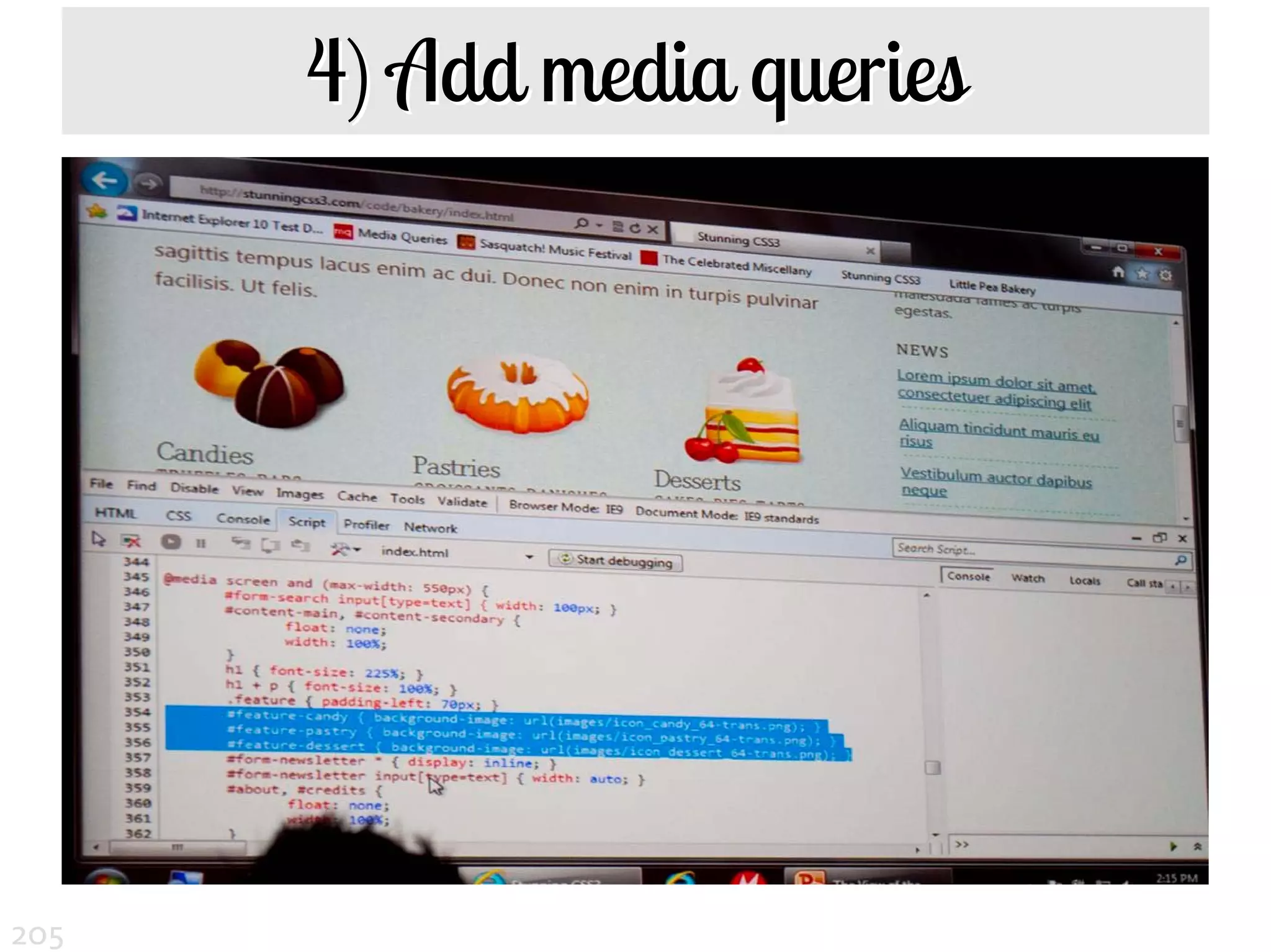 4) Add media queries




205
 