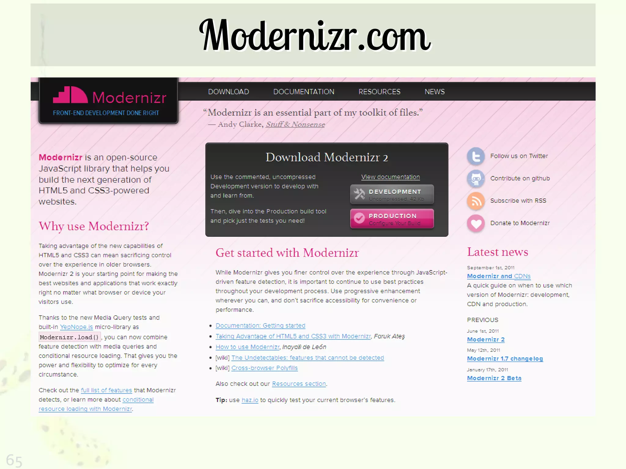 Modernizr.com




65
 