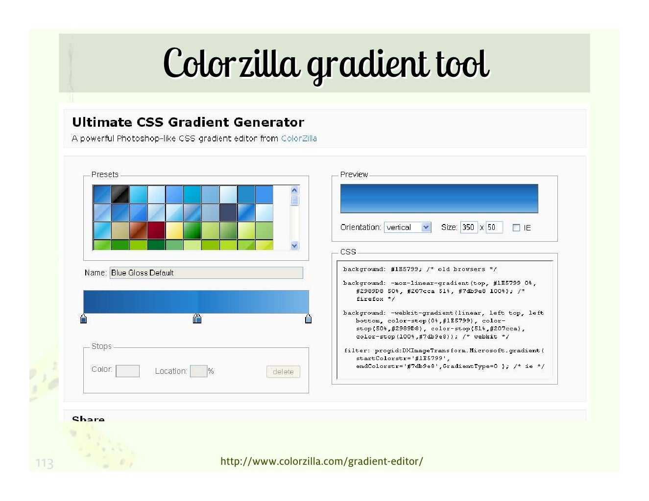Colorzilla gradient tool 113