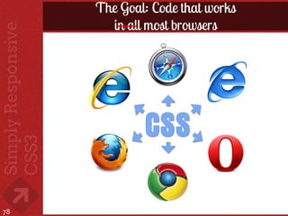 The Goal: Code that works
       in all most browsers




78
 