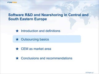 Central Eastern Europe Outsourcing