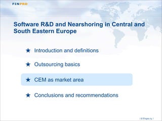 Central Eastern Europe Outsourcing