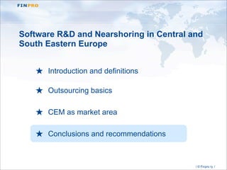 Central Eastern Europe Outsourcing