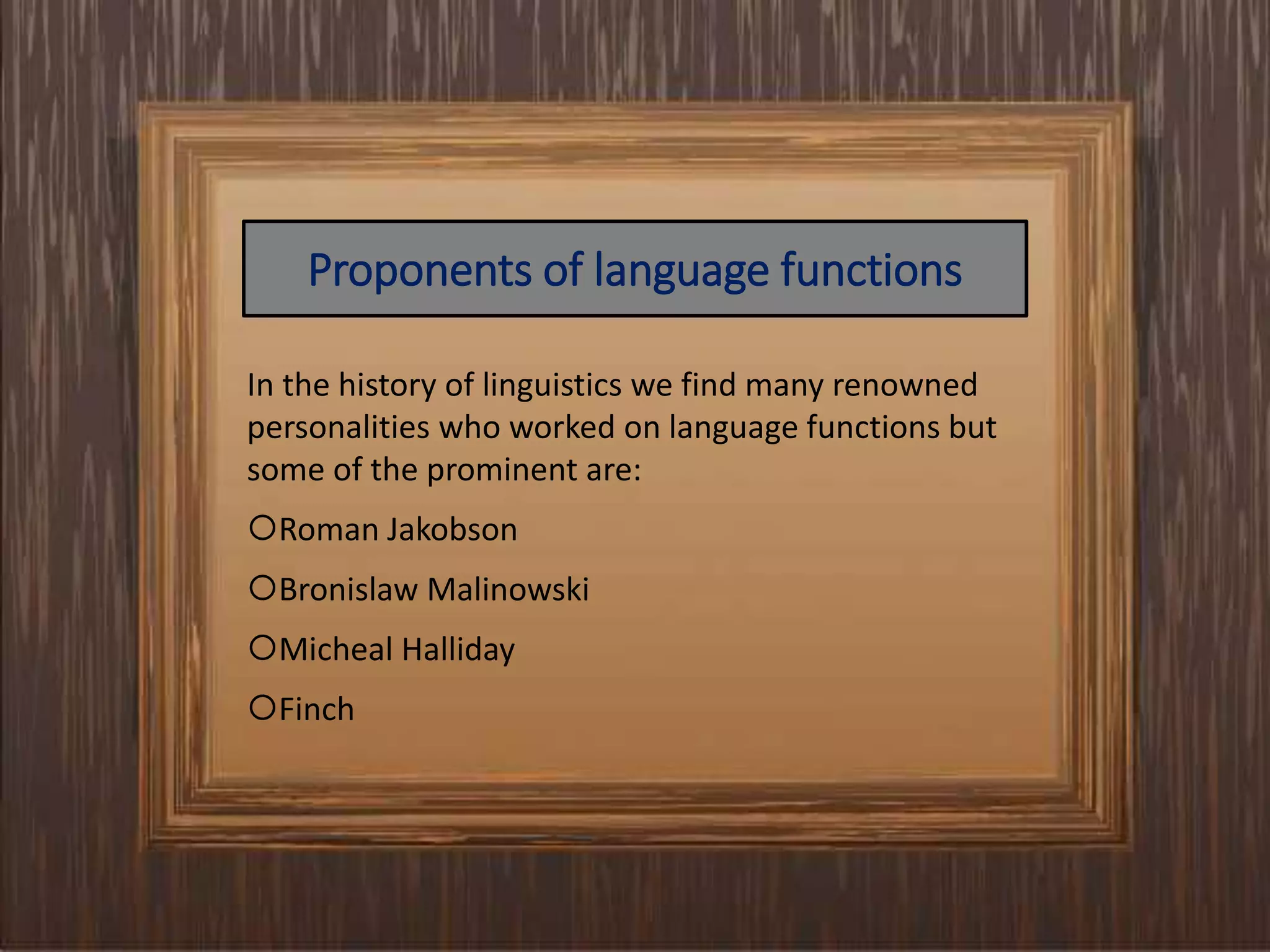 Functions of language | PPT