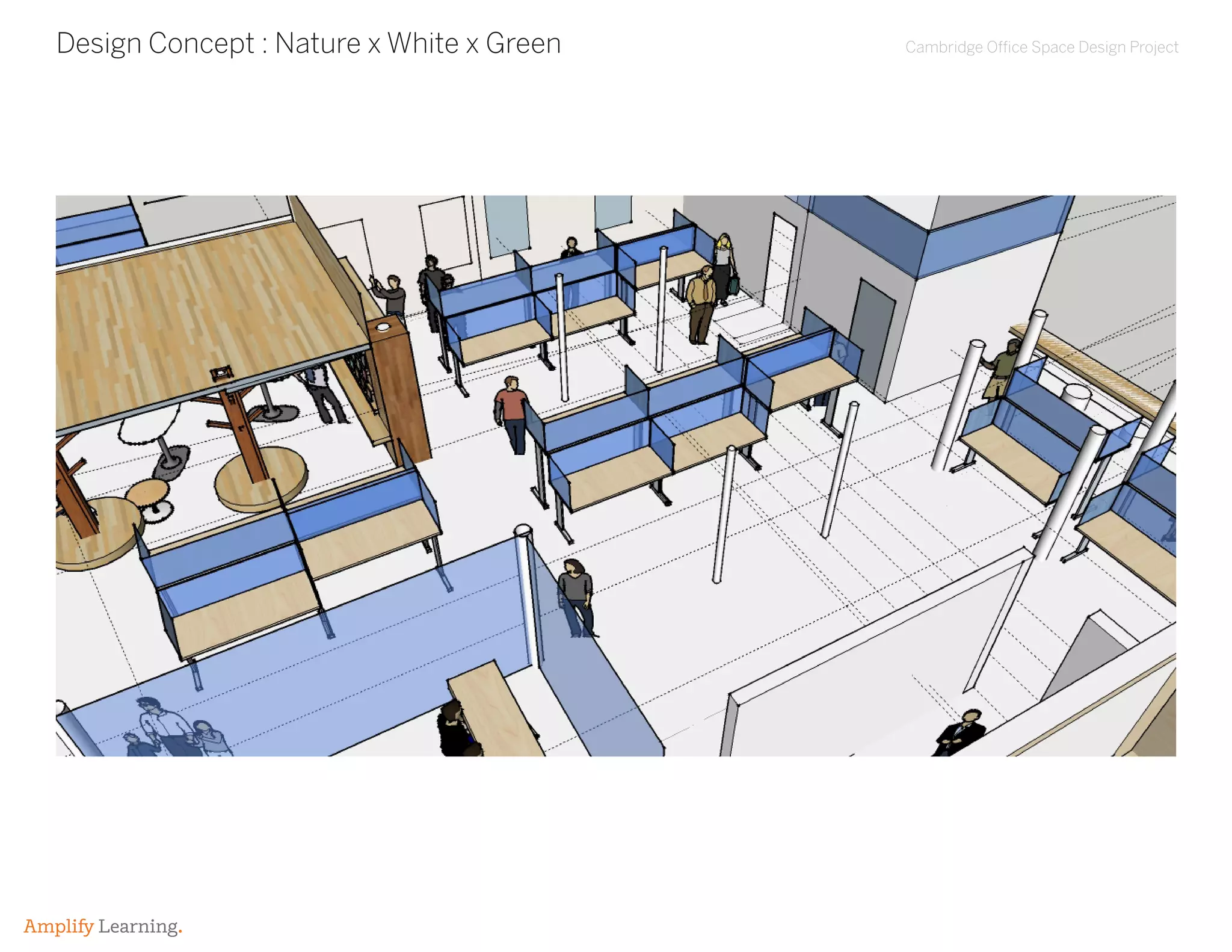 Cambridge Office Space Design Project
Amplify Learning.
Design Concept : Nature x White x Green
 