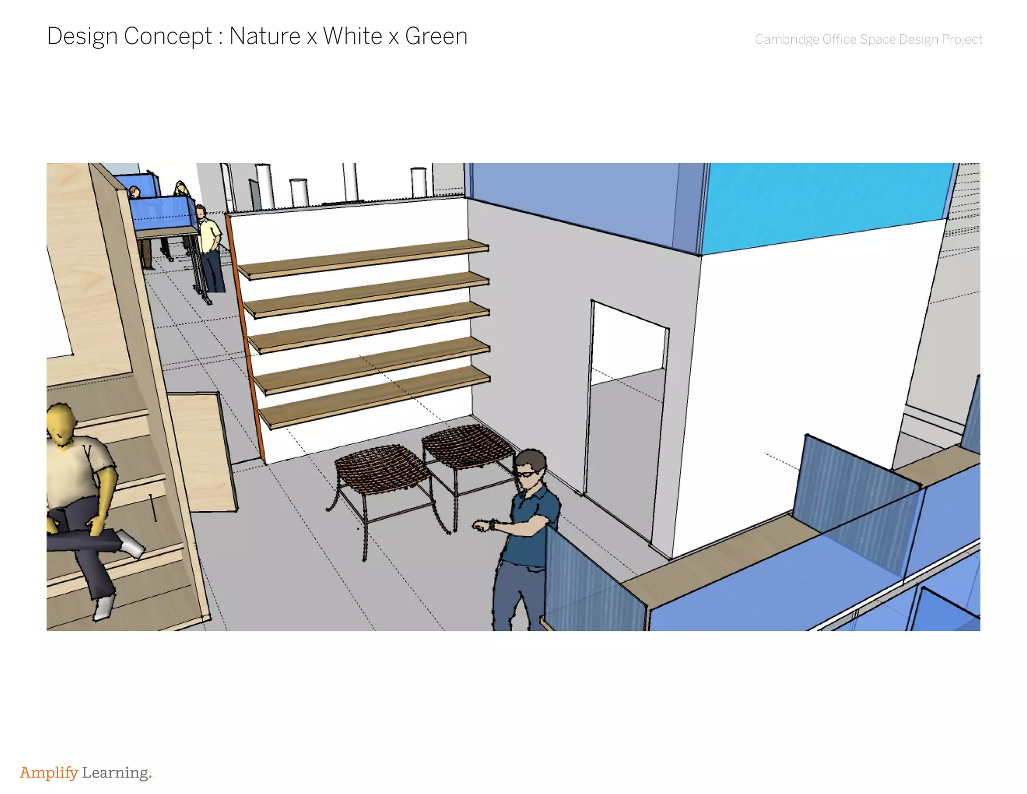 Cambridge Office Space Design Project
Amplify Learning.
Design Concept : Nature x White x Green
 