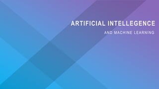 ARTIFICIAL INTELLEGENCE
AND MACHINE LEARNING
 