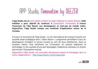 AAPPPP SSttuuddiioo,, ll’’iinnnnoovvaattiioonn bbyy DDEEEEZZEERR
 