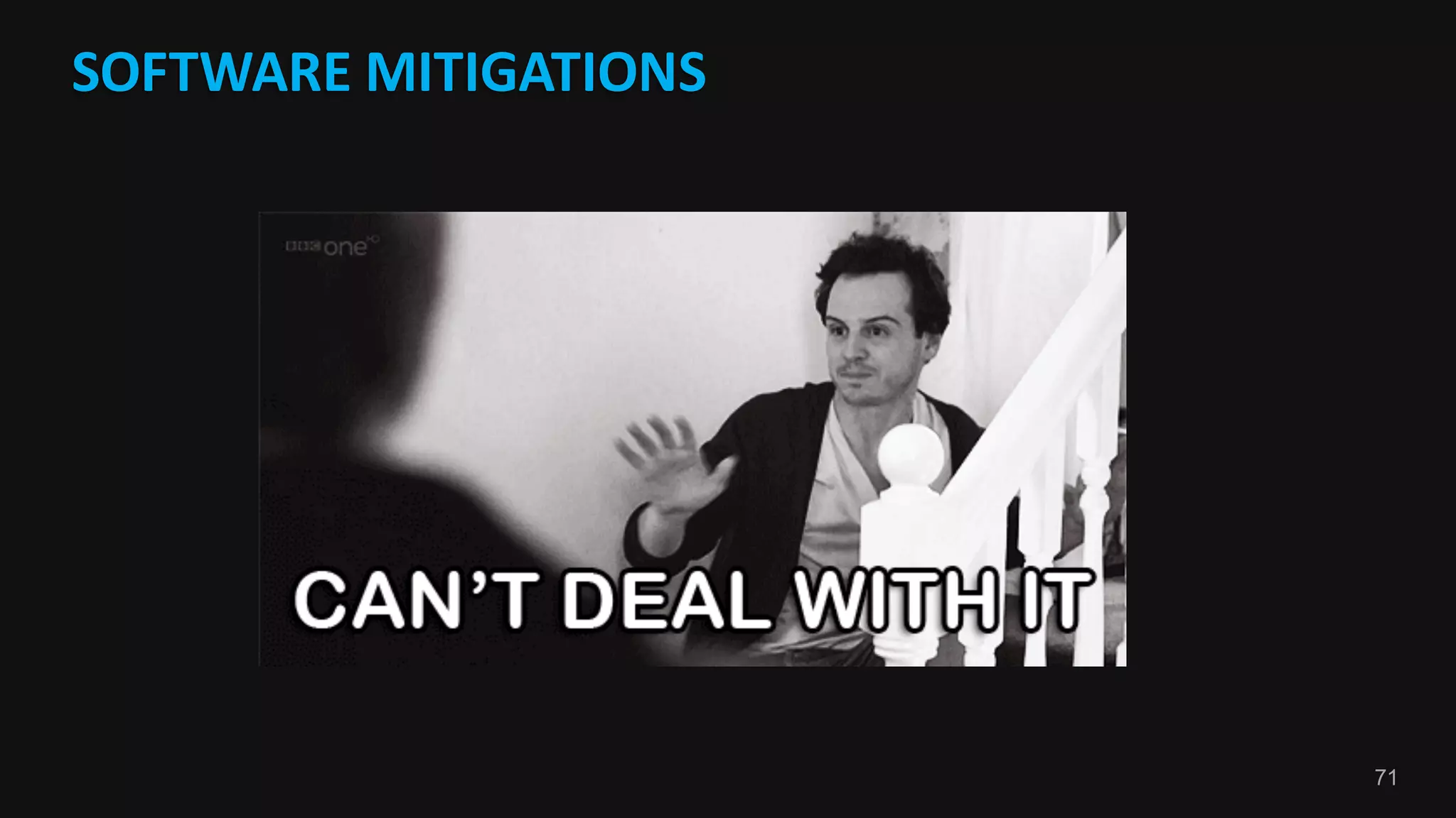 71
SOFTWARE	MITIGATIONS	
 