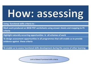 the what how and when of functional skills 2010