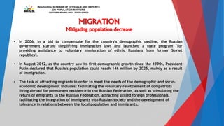 Demographic transition and post-transition challenges in the Russian ...