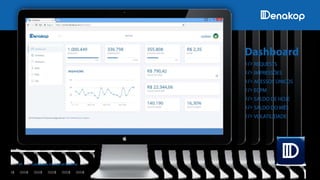 IMAGENSILUSTRATIVAS
21 Confidential. For Internal Use Only.
Dashboard
</> REQUESTS
IMPRESSÕES</>
ACESSOS ÚNICOS</>
ECPM</>
SALDO DE HOJE</>
SALDO DO MÊS</>
VOLATILIDADE</>
 