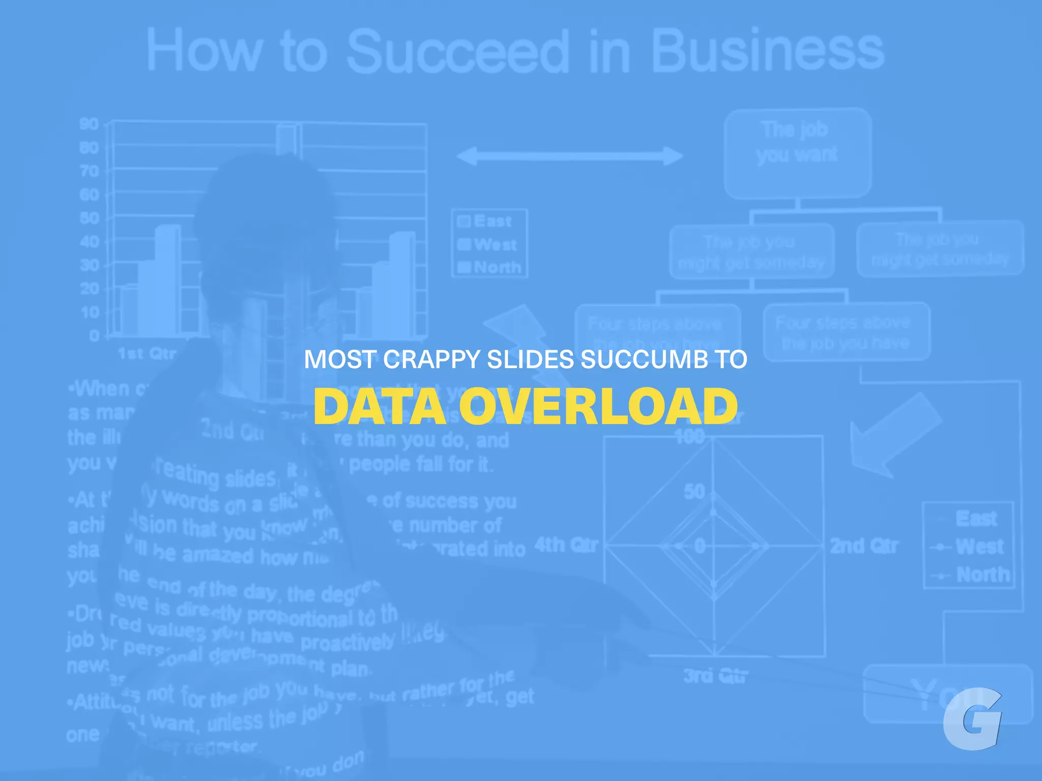 MOST CRAPPY SLIDES SUCCUMB TO
DATA OVERLOAD
 