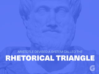 RHETORICAL TRIANGLE
ARISTOTLE DEVISED A SYSTEM CALLED THE
 