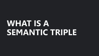 WHAT IS A
SEMANTIC TRIPLE
 