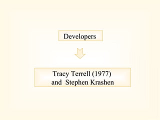 Developers  Tracy Terrell (1977)  and  Stephen Krashen 