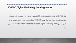 SOSTAC Digital Marketing Planning Model
‫ﻣﺪل‬
SOSTAC
‫ﺳﺎل‬ ‫در‬
۱۹۹۰
‫ﺗﻮﺳﻂ‬
PR Smith
‫ﺳﺎل‬ ‫در‬ ‫و‬ ‫ﺷﺪ‬ ‫اراﺋﻪ‬
۲۰۰۰
‫دﯾﺠﯿﺘﺎل‬ ‫ﺑﺎزارﯾﺎﺑﯽ‬ ‫ﺟﻬﺖ‬
‫ﺷﺪ‬ ‫داده‬ ‫ﺑﺴﻂ‬
.
‫ﺗﻮﺳﻂ‬ ‫ﺳﺎﻟﻪ‬ ‫ﻫﻤﻪ‬ ‫ﻣﺪل‬ ‫اﯾﻦ‬
PR Smith
‫در‬ ‫آن‬ ‫ﺗﻐﯿﯿﺮات‬ ‫آﺧﺮﯾﻦ‬ ‫و‬ ‫ﺷﻮد‬ �‫ﻣ‬ ‫داده‬ ‫ﺑﺴﻂ‬
‫ﻋﻨﻮان‬ ‫ﺑﺎ‬ ‫ﮐﺘﺎﺑﯽ‬
"
Sostac: The Guide to Your Perfect Digital Marketing Plan
"
�‫ﻣ‬ ‫ﻣﻨﺘﺸﺮ‬
‫ﺷﻮد‬
.
 