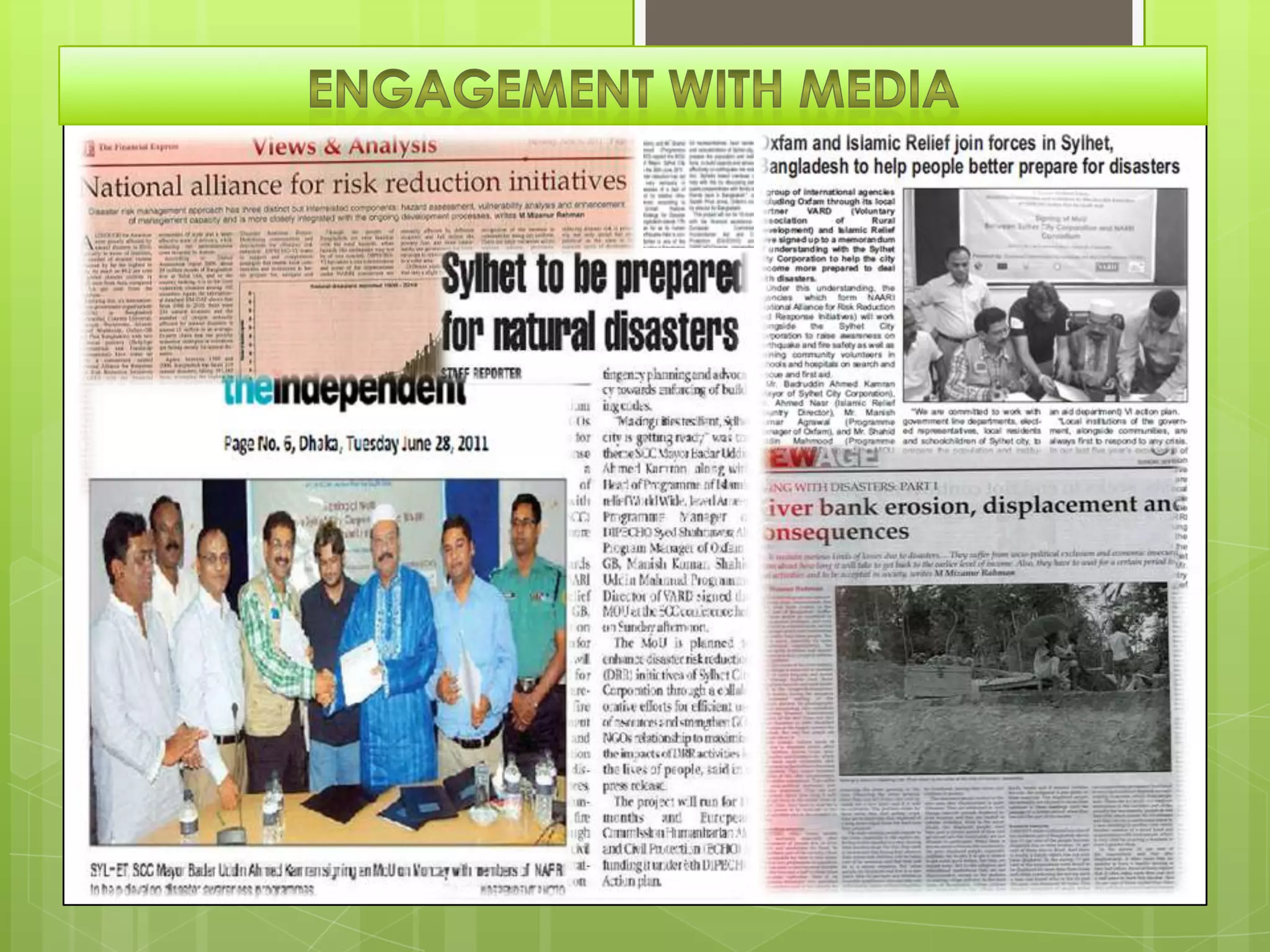 Presentation DIPECHO Program on Disaster Risk Reduction in Bangladesh