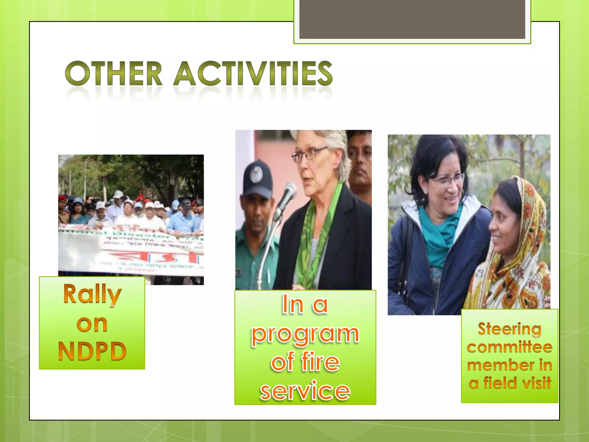 Presentation DIPECHO Program on Disaster Risk Reduction in Bangladesh