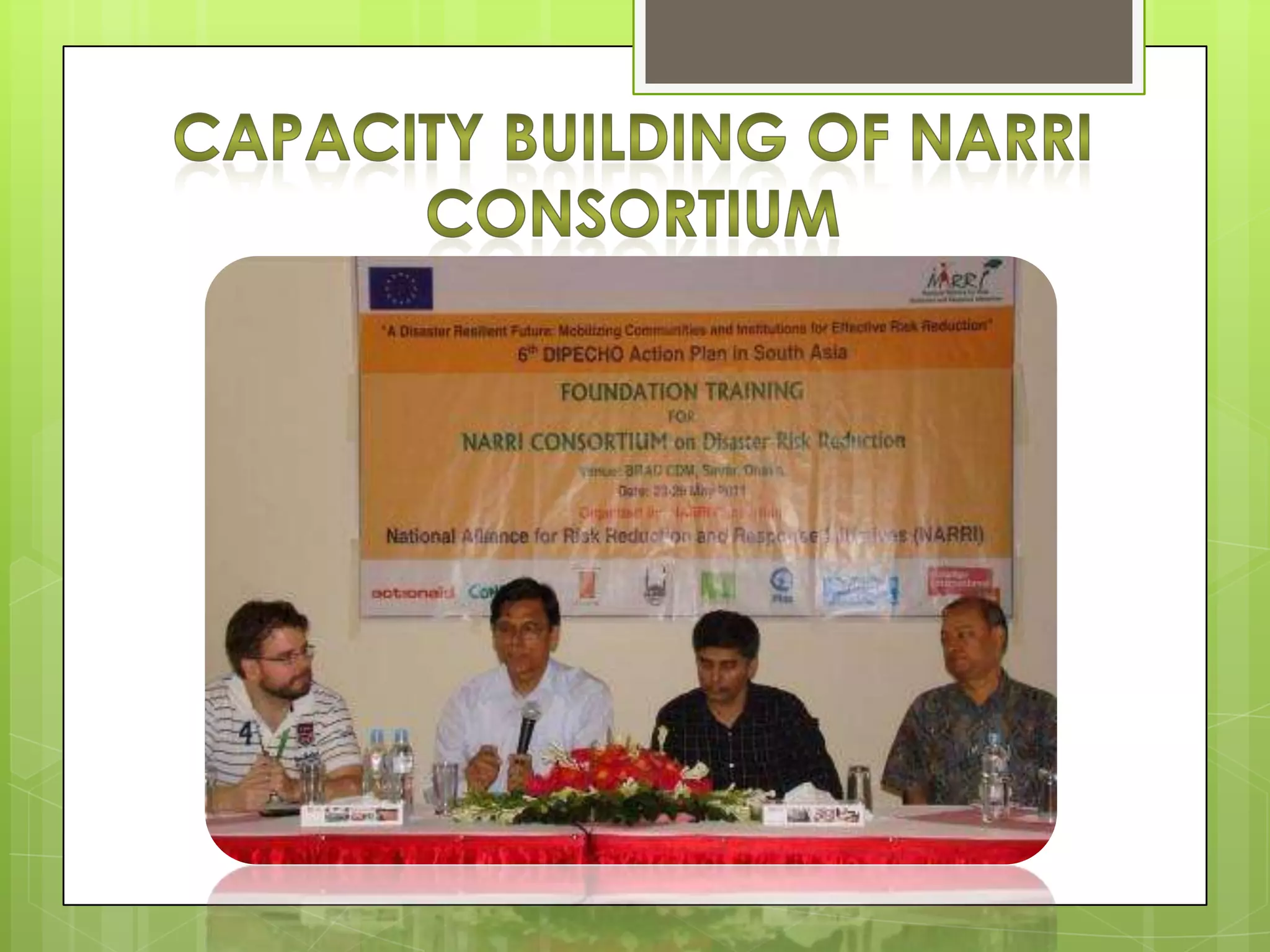 Presentation DIPECHO Program on Disaster Risk Reduction in Bangladesh