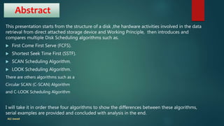 Disk Scheduling Algorithms | PPT