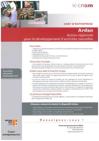 Présentation du dispositif ARDAN - Cnam / Marseille Innovation