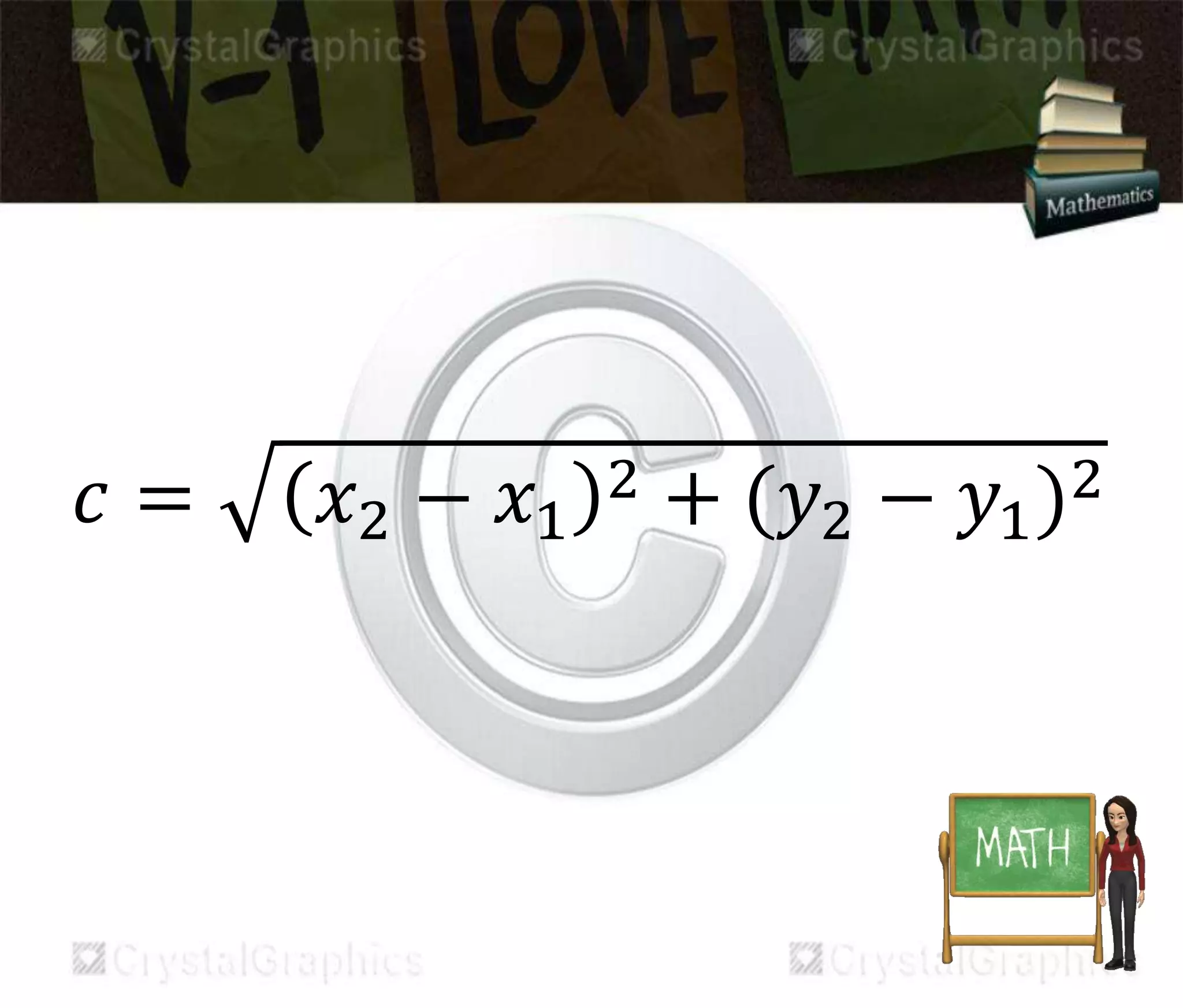 푐 = 푥2 − 푥1
2 + (푦2 − 푦1)2