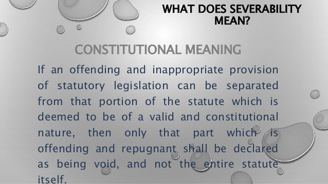 Presentation on Doctrine of Severability