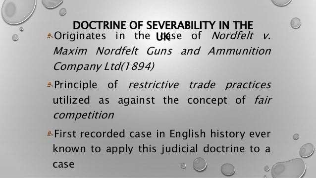 Presentation On Doctrine Of Severability Presentation On Doctrine Of Severability