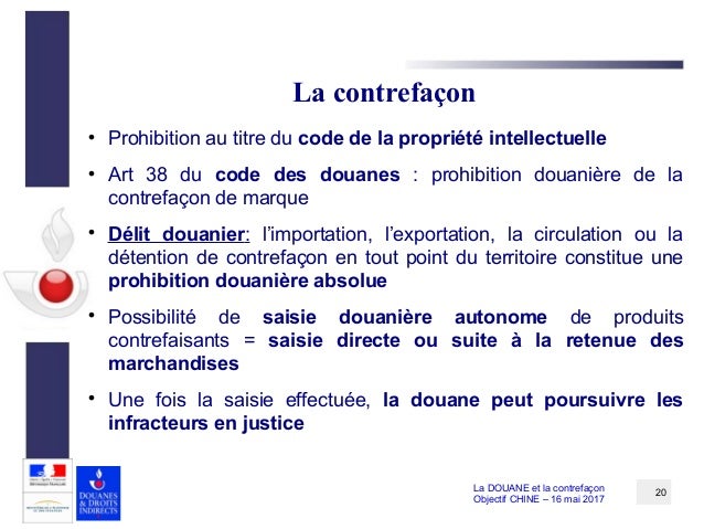 L'action de la douane en matière de contrefaçon