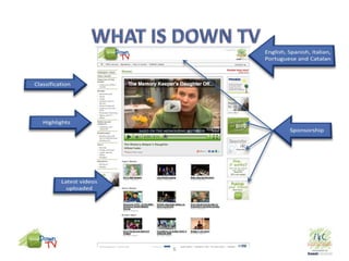 WHATIS DOWN TVEnglish, Spanish, Italian, Portuguese and CatalanClassificationHighlightsSponsorshipLatest videos uploaded6
