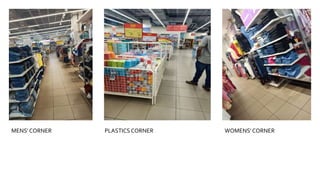 MENS’ CORNER PLASTICS CORNER WOMENS’ CORNER
 