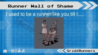 I used to be a runner like you till I….
Runner Wall of Shame
 