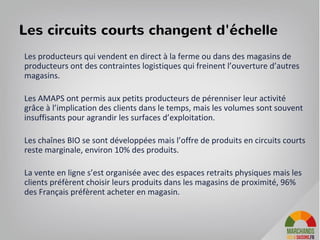 Le concept général : comme sur un
marché on y trouve les produits de saison
29
“Quand je vais au marché je mange des produits frais en
respectant les cycles de la nature et je me fais plaisir
avec des produits nouveaux”
 