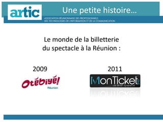 Une petite histoire…
Le monde de la billetterie
du spectacle à la Réunion :
2009 2011
 