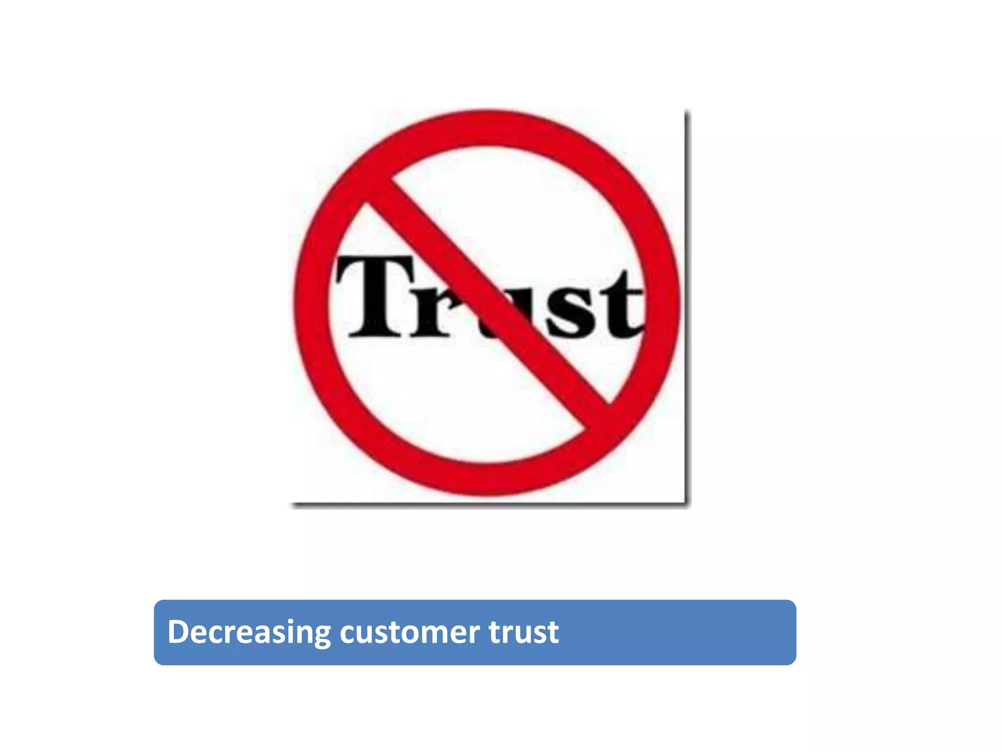 Decreasing customer trust

 