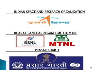 INDIAN SPACE AND RESEARCH ORGANISATION 
BHARAT SANCHAR NIGAM LIMITED/MTNL 
PRASAR BHARTI 
Roshan Mani 15-Sep-14 19 
 