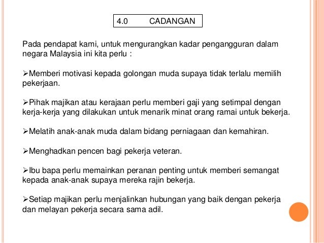 Semester 6 - Isu Pengangguran (Unemployment Issue)