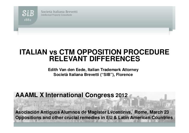 Differences Italian and OHIM opposition procedure